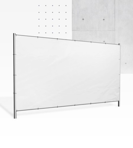 ogrodzenie tymczasowe budowlane - osprzęt - przęsło tymczasowe z plandeką -plandeka_biala.jpg